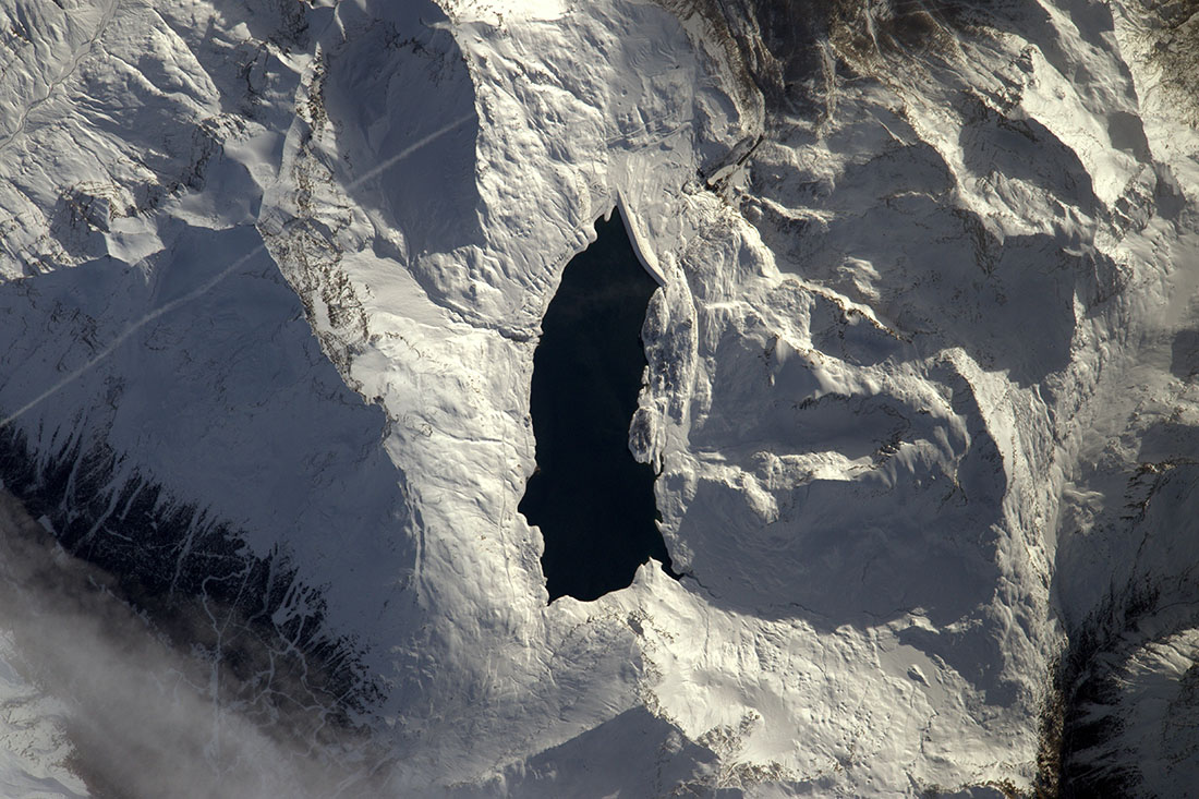 Il Lago del Moncenisio fotografato dalla International Space Station (ISS) dall'astronauta francese Thomas Pesquet - 30.01.17 - #fotodelgiorno di Thomas Pesquet /Esa (Agenzia Spaziale Europea)